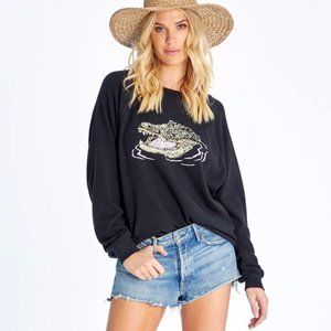 WILDFOX Bayou Sommers Sweatshirt Crocodile Gator